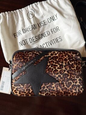 Golden Goose Leopard Print Crossbody with Black Star